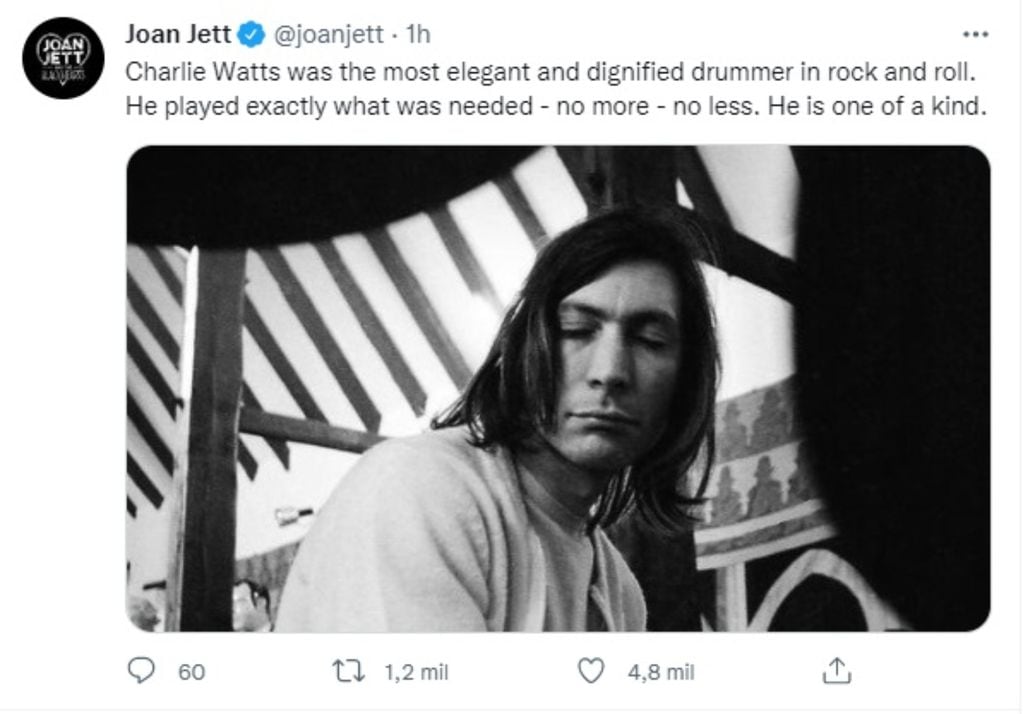 Joan Jett despidió a Charlie Watts
