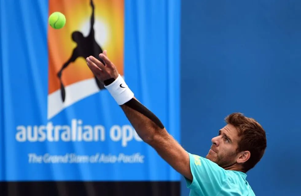 Juan Martín Del Potro debutará en el Australian Open 2018 frente al estadounidense Frances Tiafoe.  AFP PHOTO/William WEST