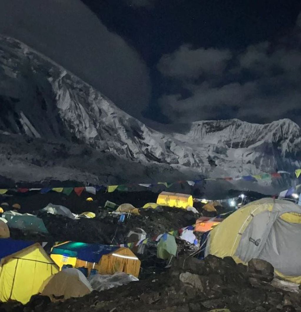 Laura Horta en el Himalaya. Campamento 1 en Manaslu.