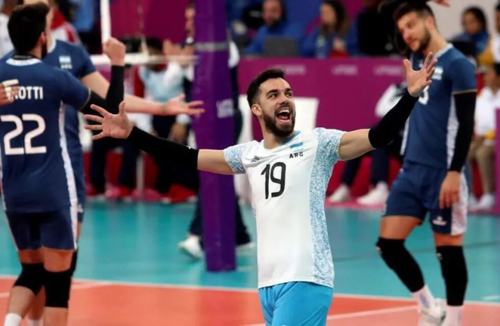 Franco Massimino, campeón panamericano con la Selección Argentina de Vóley (Foto: Juan Ponce/EFE)