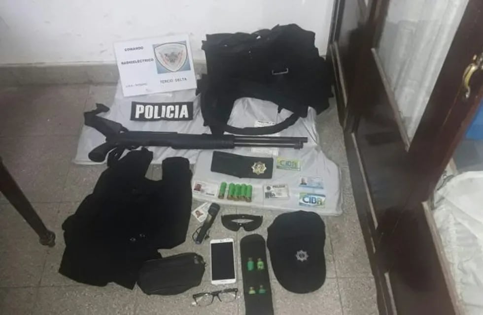 El ex oficial realizaba tareas de seguridad ilegales en Garzón al 3900. (Prensa Unidad Regional II)