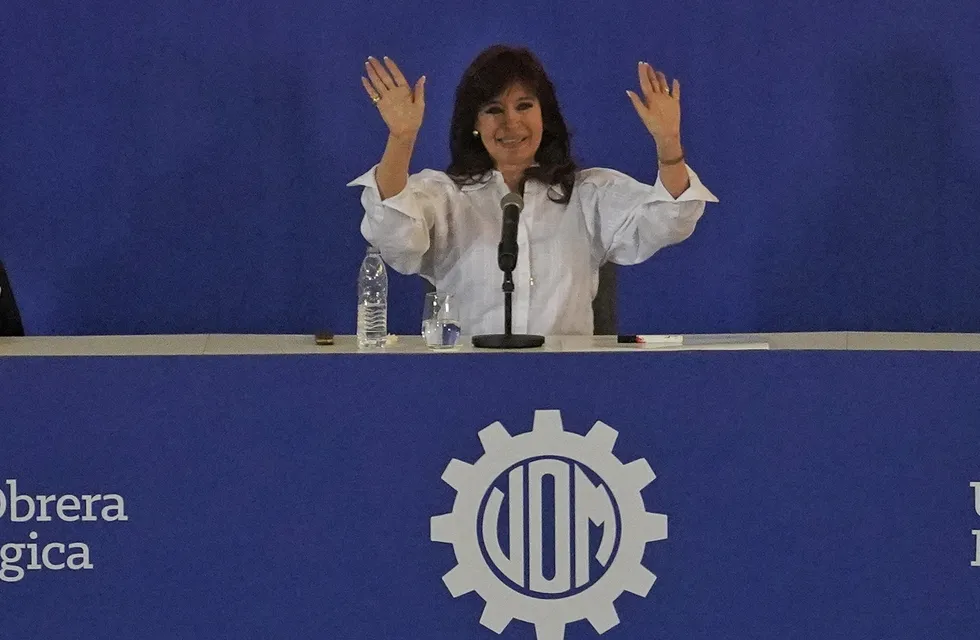 Cristina Kirchner en el acto que la UOM organizó en Pilar. Foto: Clarín.