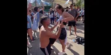 Le propuso casamiento en pleno festejo por Argentina campeón en San Luis