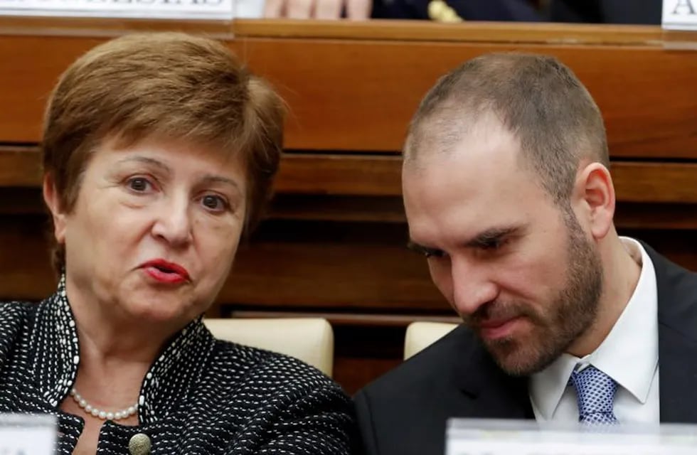 FILE PHOTO: IMF Managing Director Kristalina Georgieva and Argentina's Economy Minister Martin Guzman attend a conference hosted by the Vatican on economic solidarity, at the Vatican, February 5, 2020. REUTERS/Remo Casilli/File Photo