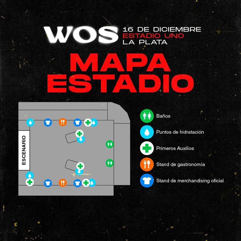 Wos en La Plata: horarios, accesos, mapas y todo lo que hay que saber antes del show en el Estadio UNO