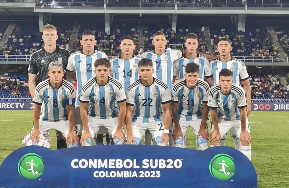 La Selección Sub 20 durante el Sudamericano en Colombia de este año.