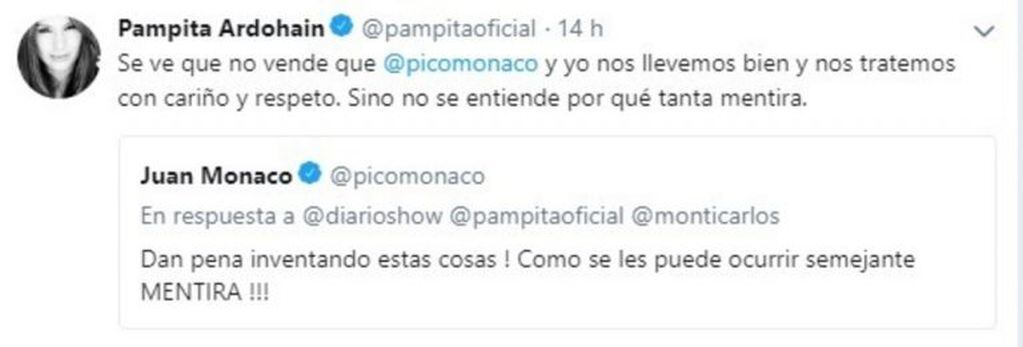 Pampita y Pico Mónaco desmintieron una supuesta a pelea a gritos en el boliche Tequila.