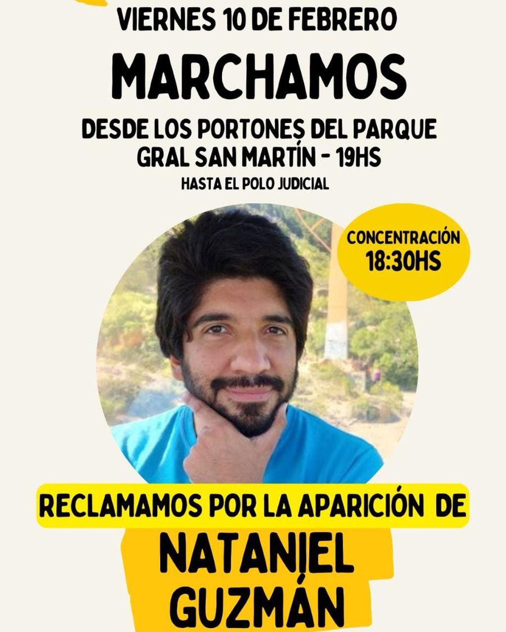 Marcha por la aparición de Nataniel Guzmán
