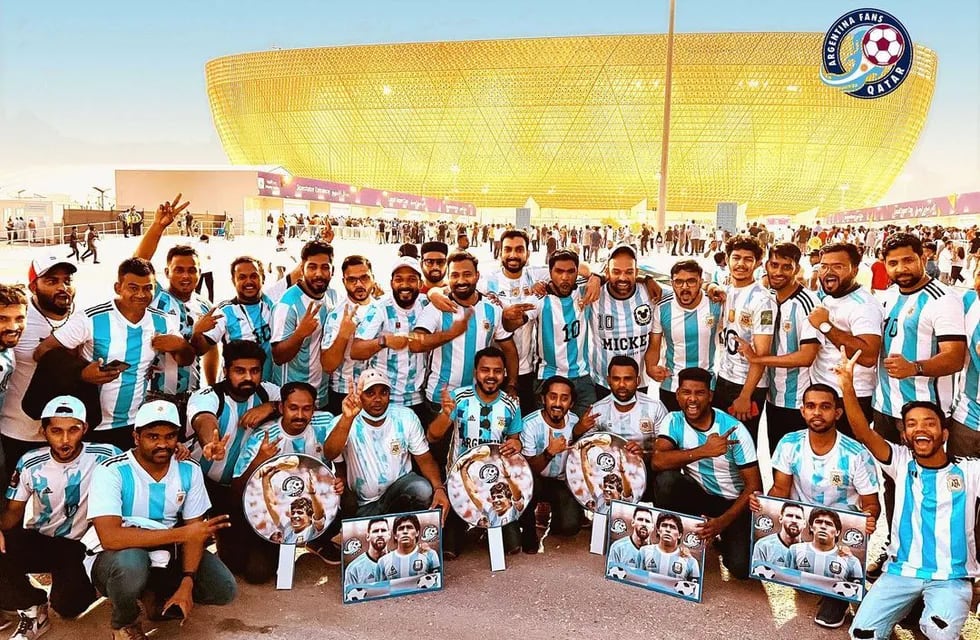 Algunos de los miembros del Argentina Fans Qatar