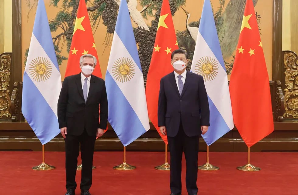 Presidente de Argentina, Alberto Fernández, junto al presidente de China, Xi Jinping