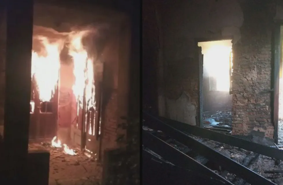 Incendio consumió por completo una vivienda en Eldorado.