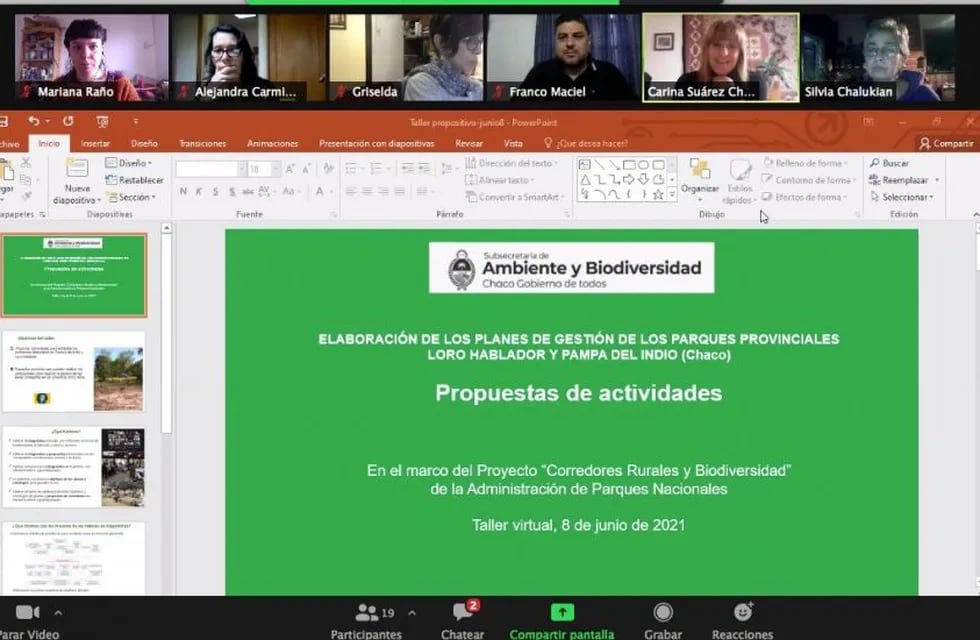 La provincia del Chaco impulsa, a través del Plan Provincial de Biodiversidad, un taller virtual con el sector académico (Universidades, Conicet) y Organizaciones No Gubernamentales (ONG).