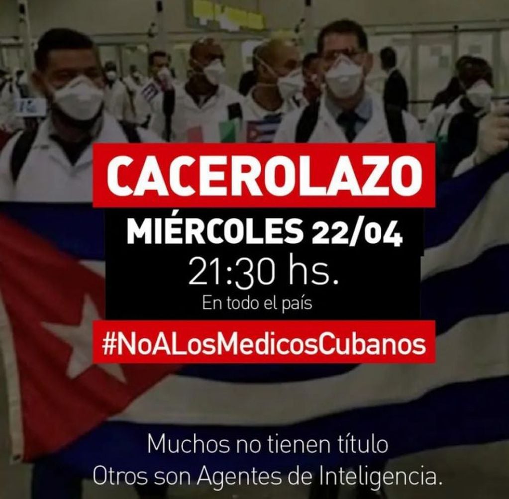 Realizarán un cacerolazo contra la llegada de médicos cubanos