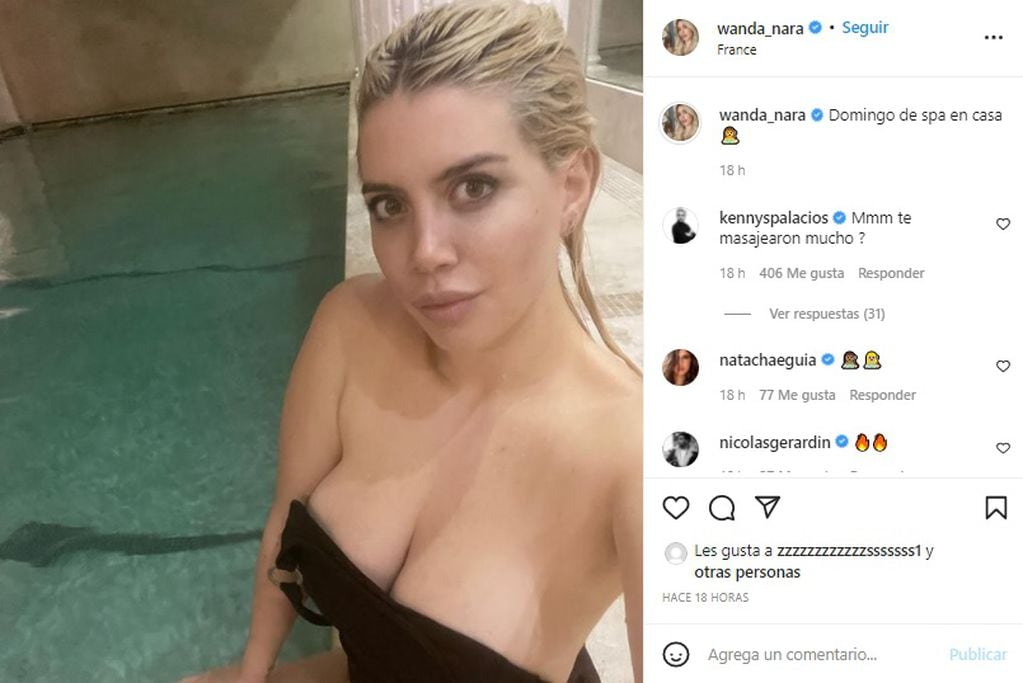 Wanda Nara y su día de spa en su casa de París