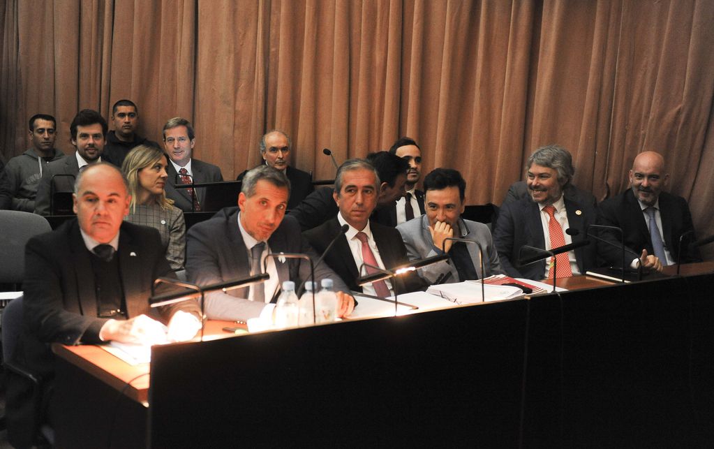 Imágenes de archivo del primer día del juicio con Cristina Kirchner y Jose López, junto a los fiscales Diego Luciani y Sergio Mola. Foto: Federico López Claro.
