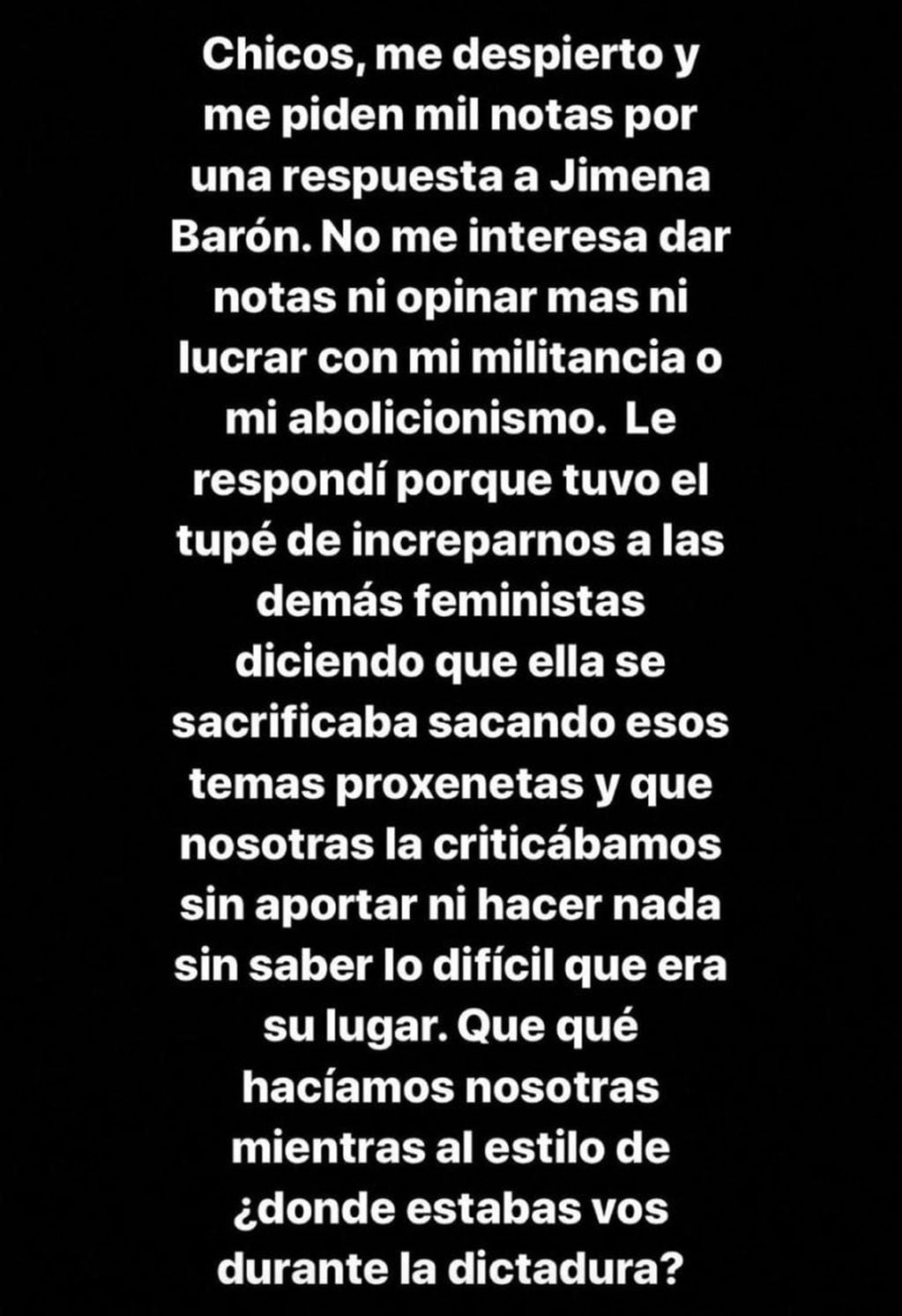Carolina Aguirre, durísima contra Jimena Barón (Foto: Instagram)