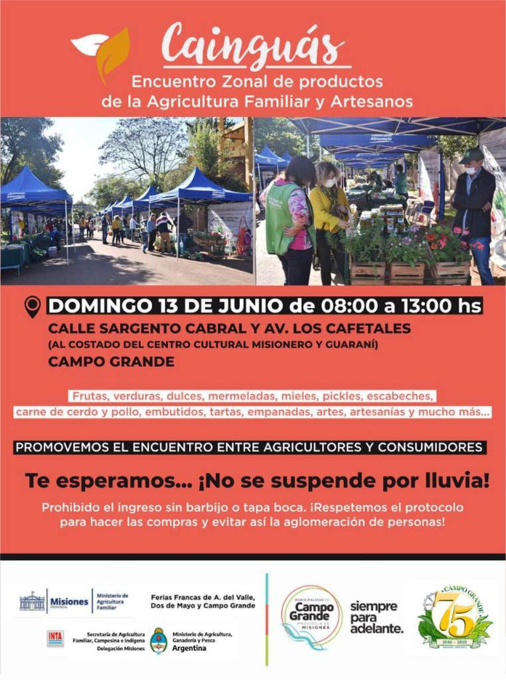 Campo Grande será sede del encuentro zonal de Ferias Francas y productos de la agricultura familiar