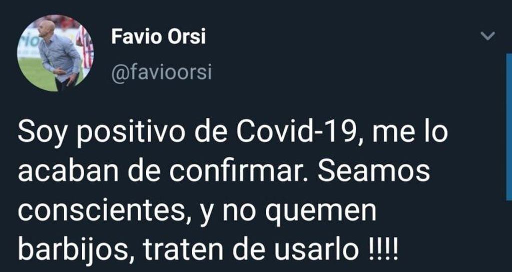 Favio Orsi dio positivo de coronavirus en San Martín de Tucumán