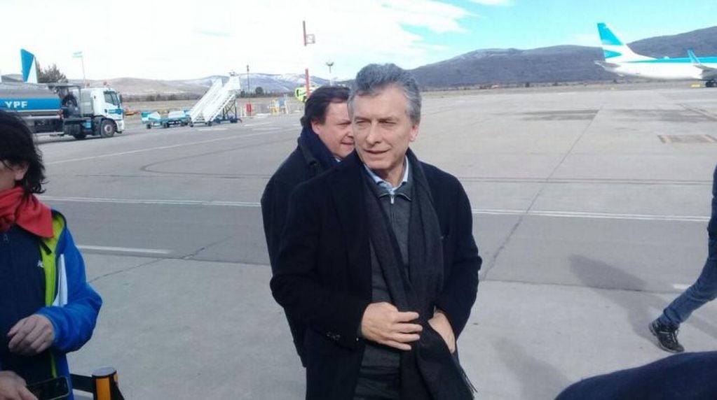 Mauricio Macri, en su llegada a Bariloche.