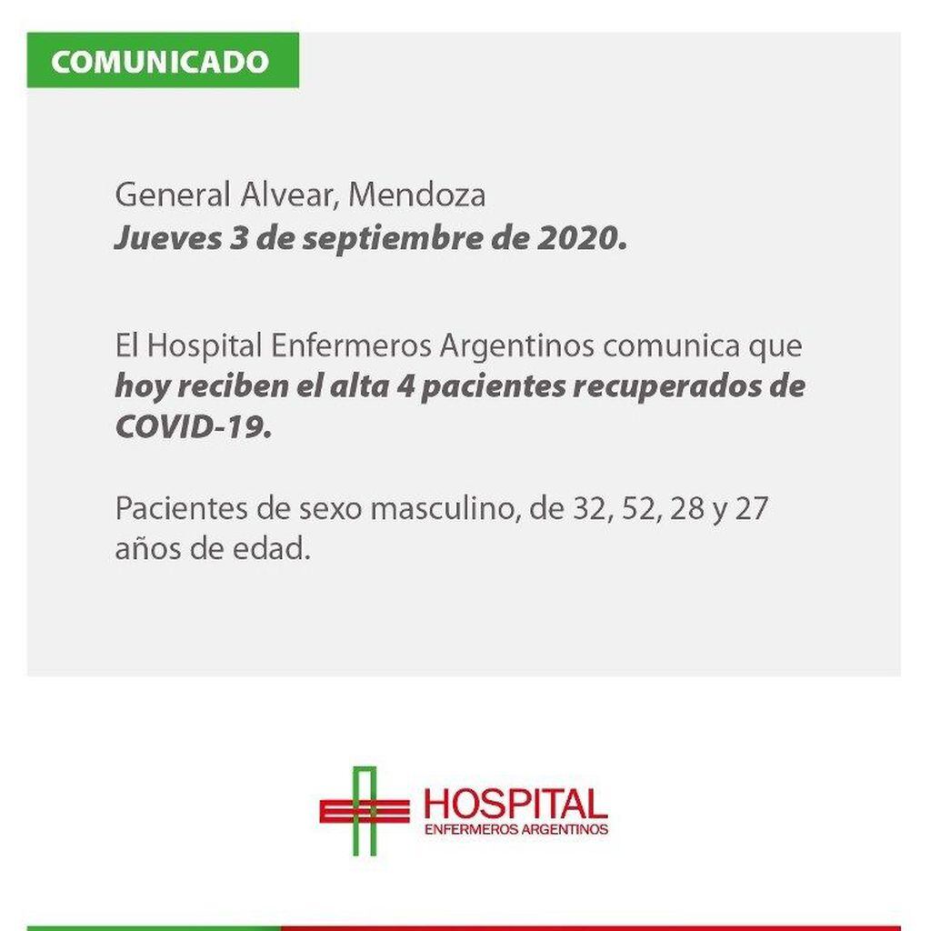 Informe recuperados Hospital General Alvear