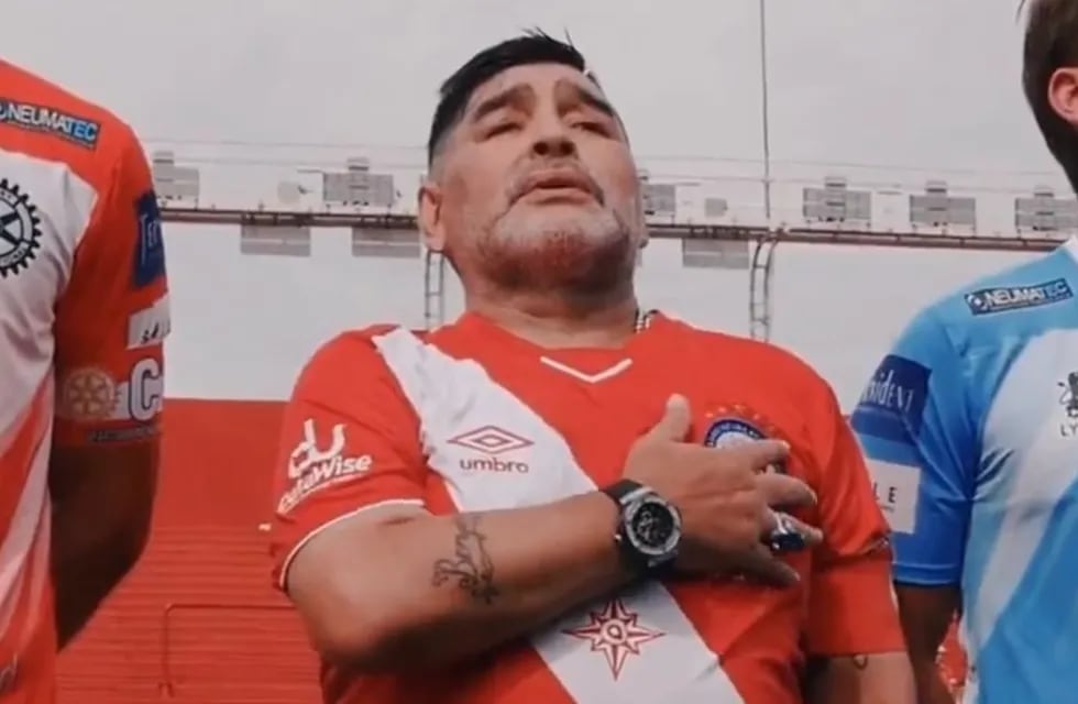 Argentinos Juniors y un emotivo homenaje a Diego Maradona por su cumpleaños. (Foto: Captura)