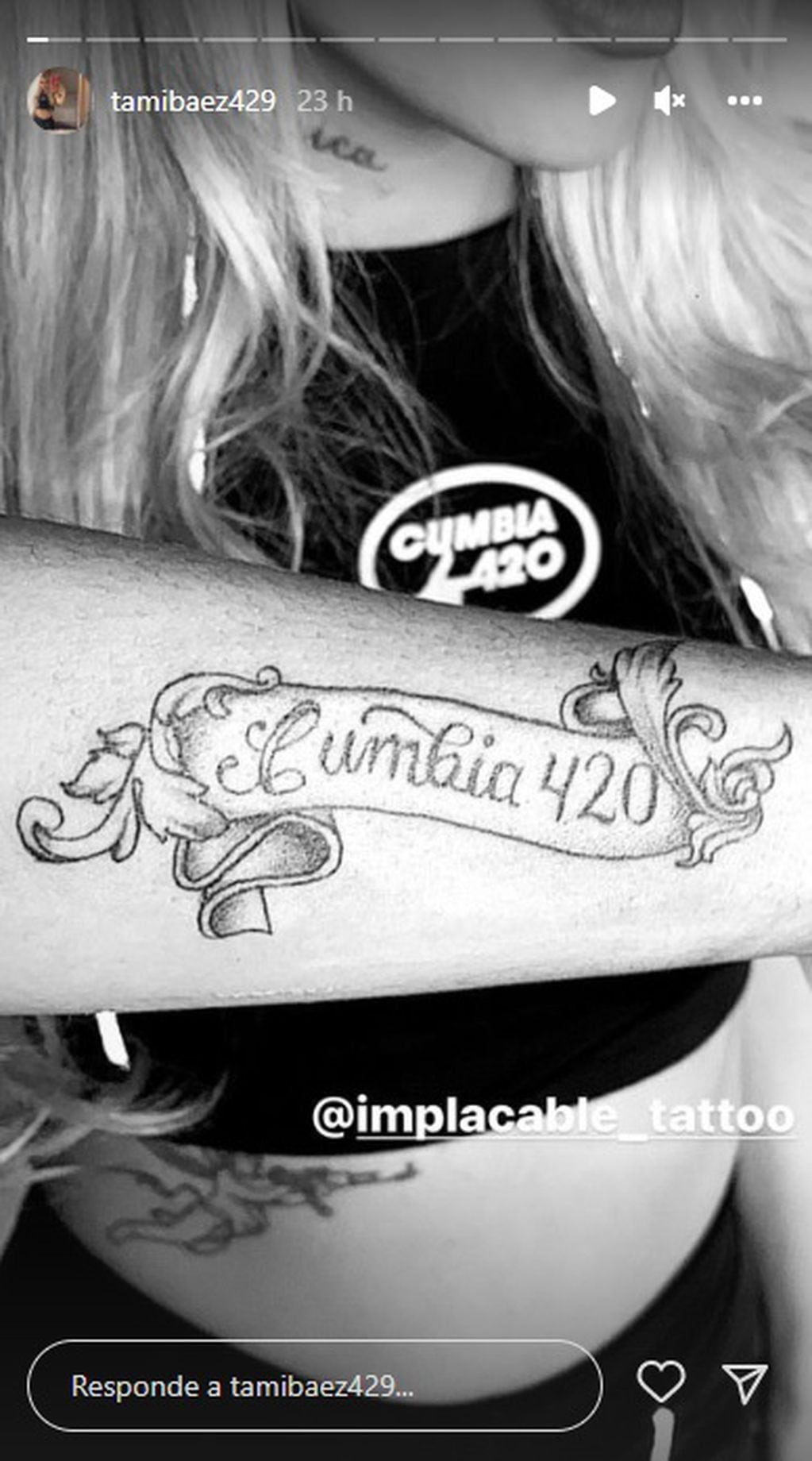 El nuevo tatuaje de Tamara Baéz