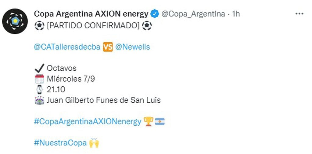 Talleres enfrentará a Newell's en San Luis, por el pase a cuartos de final de Copa Argentina.