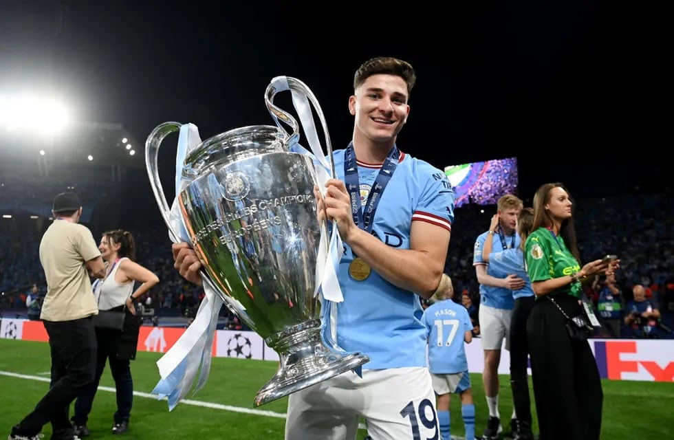Julián Álvarez y una nueva consagración. A sus 23 años, es campeón de Liga de Campeones de Europa con Manchester City.