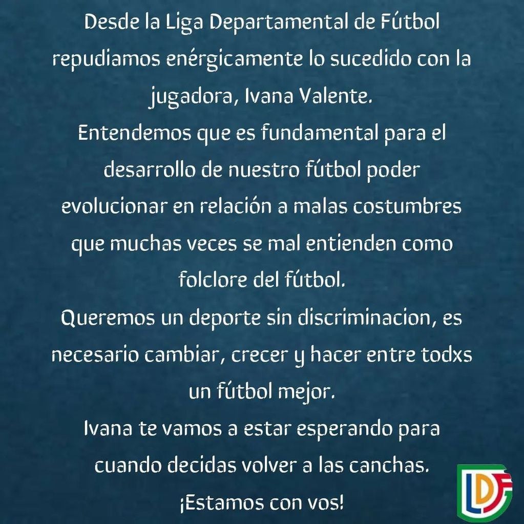 Ivana Valente - discriminación en el fútbol
