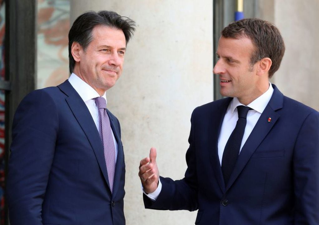 Emmanuel Macron y Giuseppe Conte (Foto:AFP PHOTO / LUDOVIC MARIN)