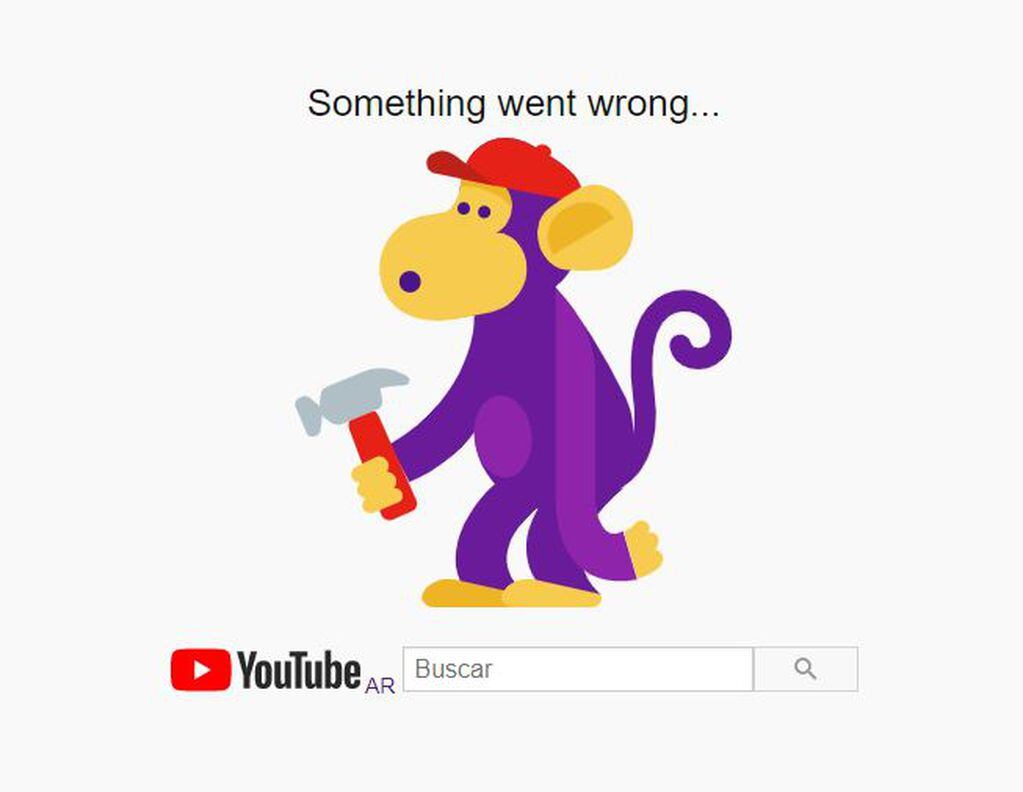Mensaje de error al ingresar a Youtube