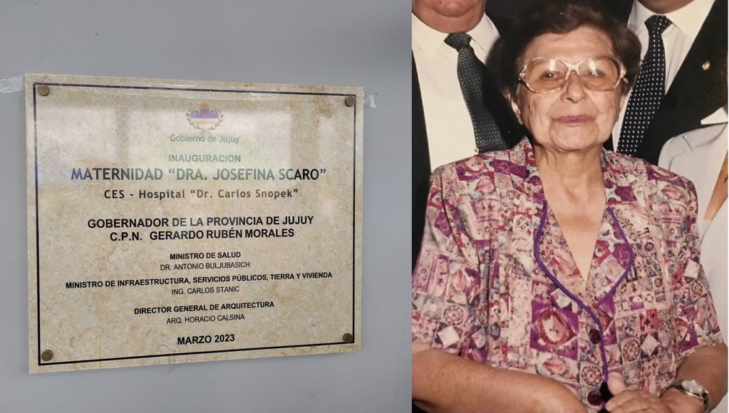 En homenaje a la primera mujer cirujana obstetra de Jujuy, a la nueva maternidad de Alto Comedero se le impuso el nombre de la doctora Josefina Scaro (der.)