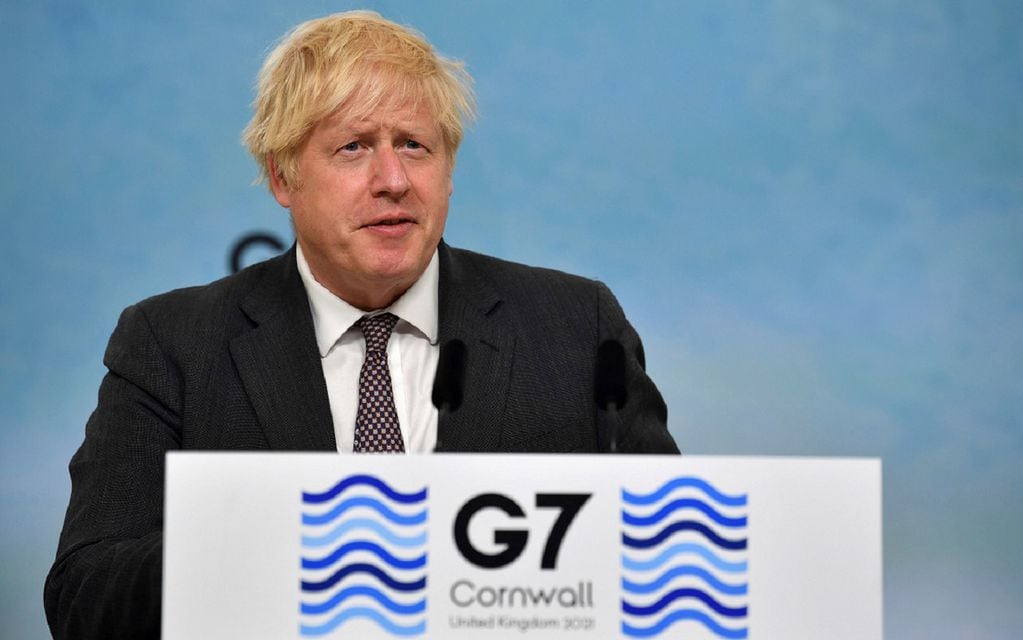 Boris Johnson en la cumbre del G7.