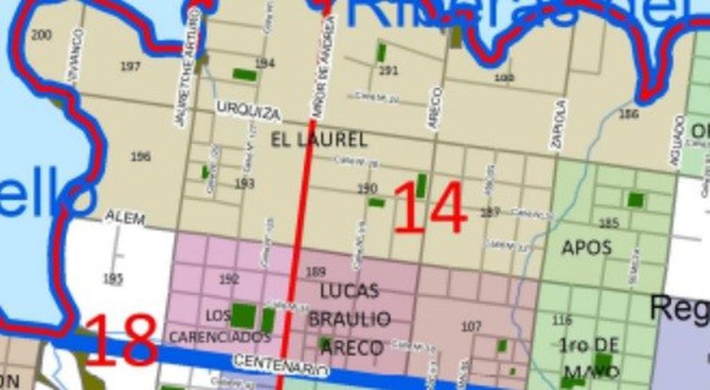 Chacra 193 en el Barrio El Laurel de la zona oeste posadeña donde se venderán garrafas este martes. (Mapa Municipalidad de Posadas)