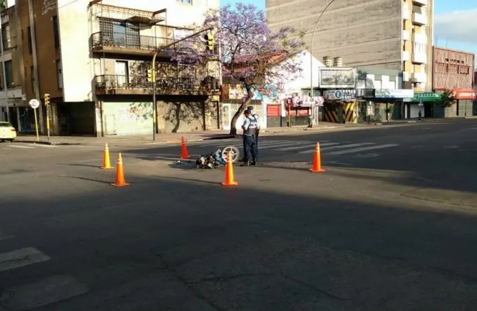 Accidente en moto en el centro de Córdoba.