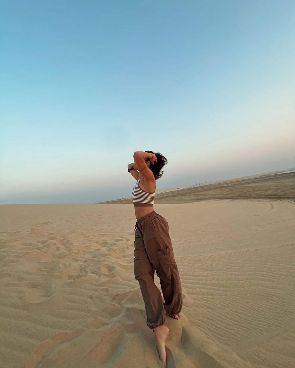 Flor conoció el desierto durante su viaje a Qatar.