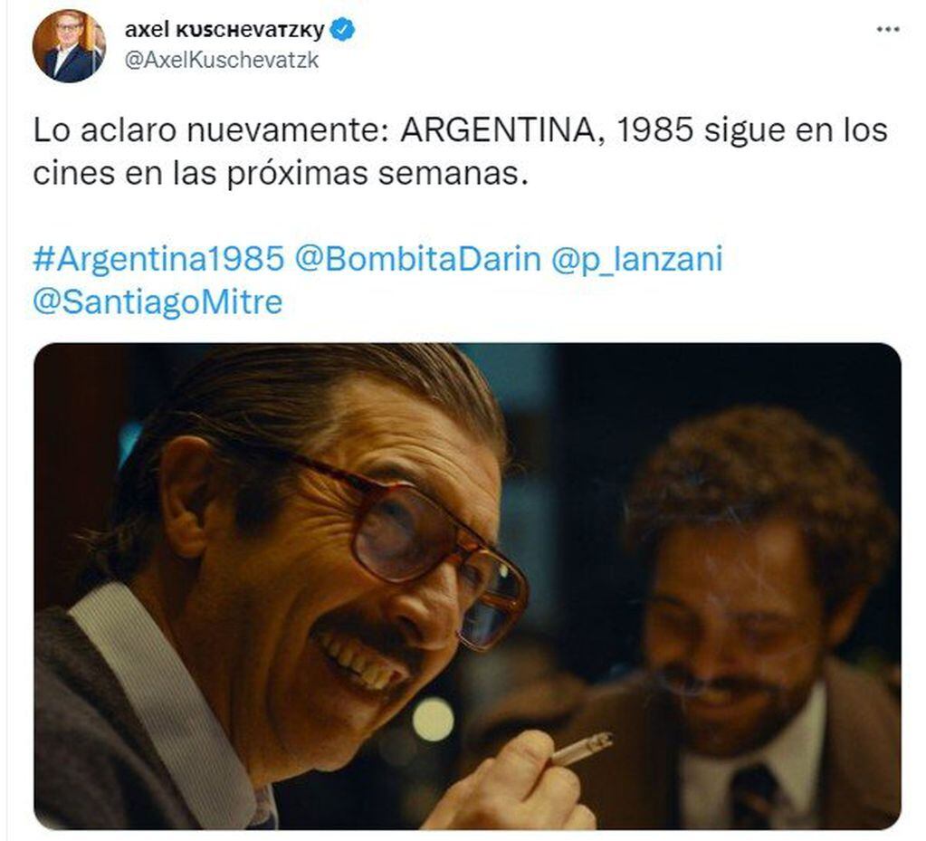 Argentina 1985 seguirá en cines.