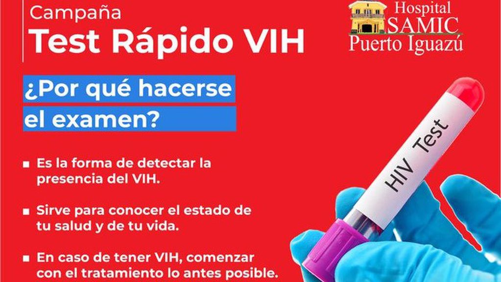 Realizarán testeo gratuito de VIH en Puerto Iguazú.