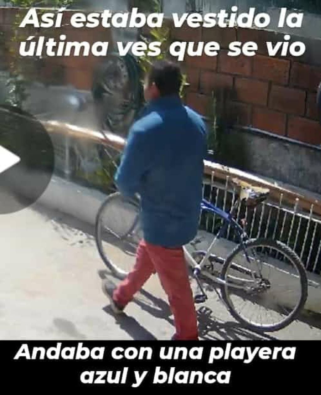 Se llama Manuel González, salió de su casa de barrio Jorge Newbery en bicicleta y no regresó.
