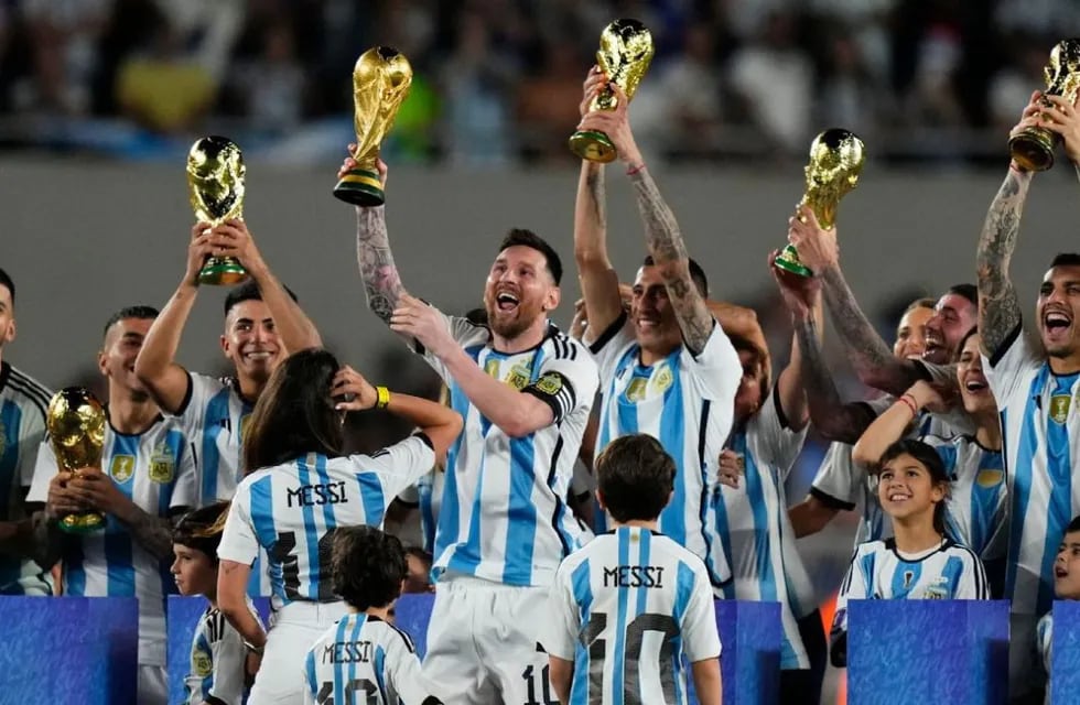 El festejo de la Selección Argentina en el Monumental.
