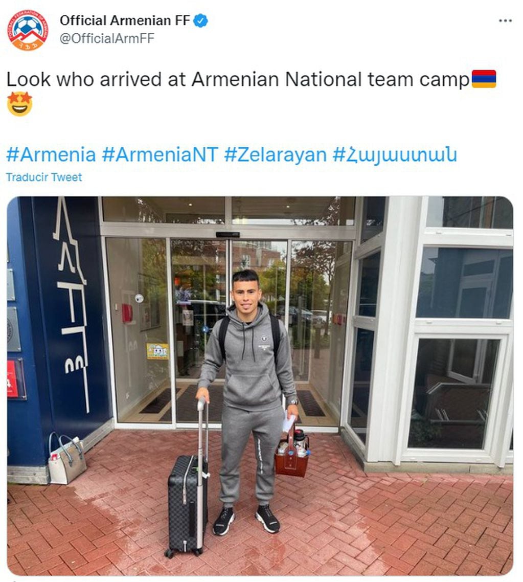 Así fue presentado Lucas Zelarayán en el predio donde entrena la Selección Armenia de fútbol.