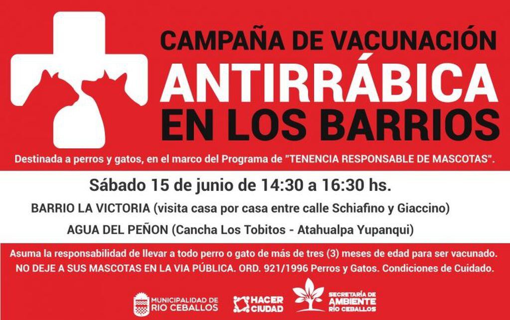 Campaña de Vacunación Antirrábica en Río Ceballos.
