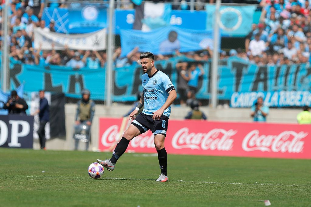 Alejandro Rébola, el marcador central de Belgrano en el ascenso (Prensa Belgrano)