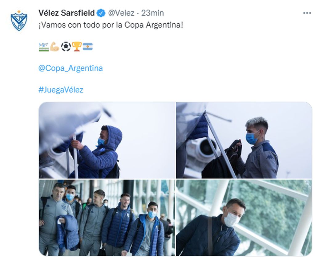 Vélez con destino a  San Luis para jugar la Copa Argentina.