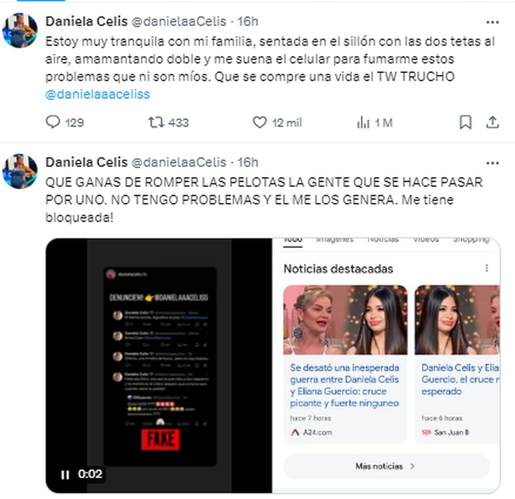 Daniela Celis habló de su supuesta pelea con Eliana Guercio