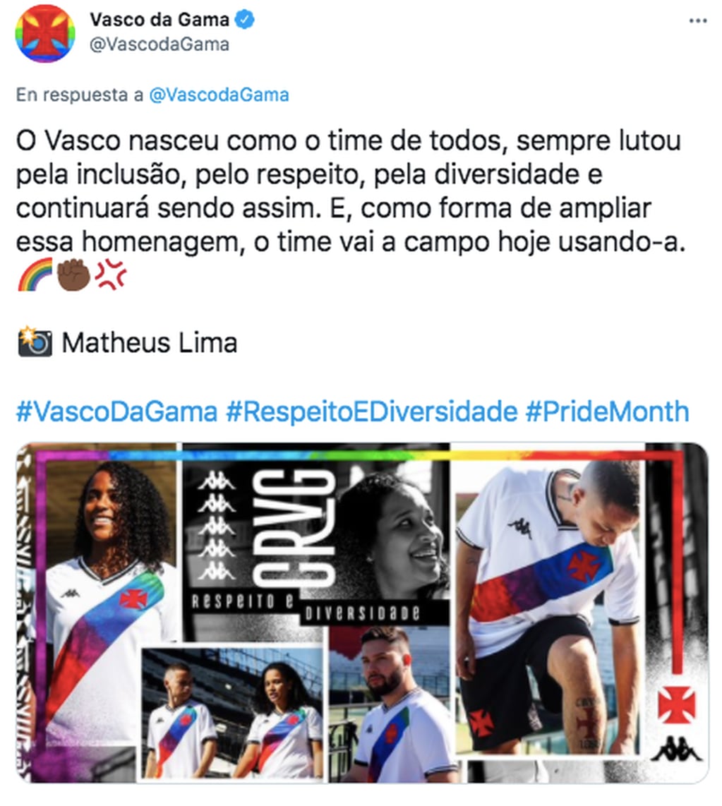 La camiseta homenaje al Orgulo LGBTI+ del Vasco da Gama.