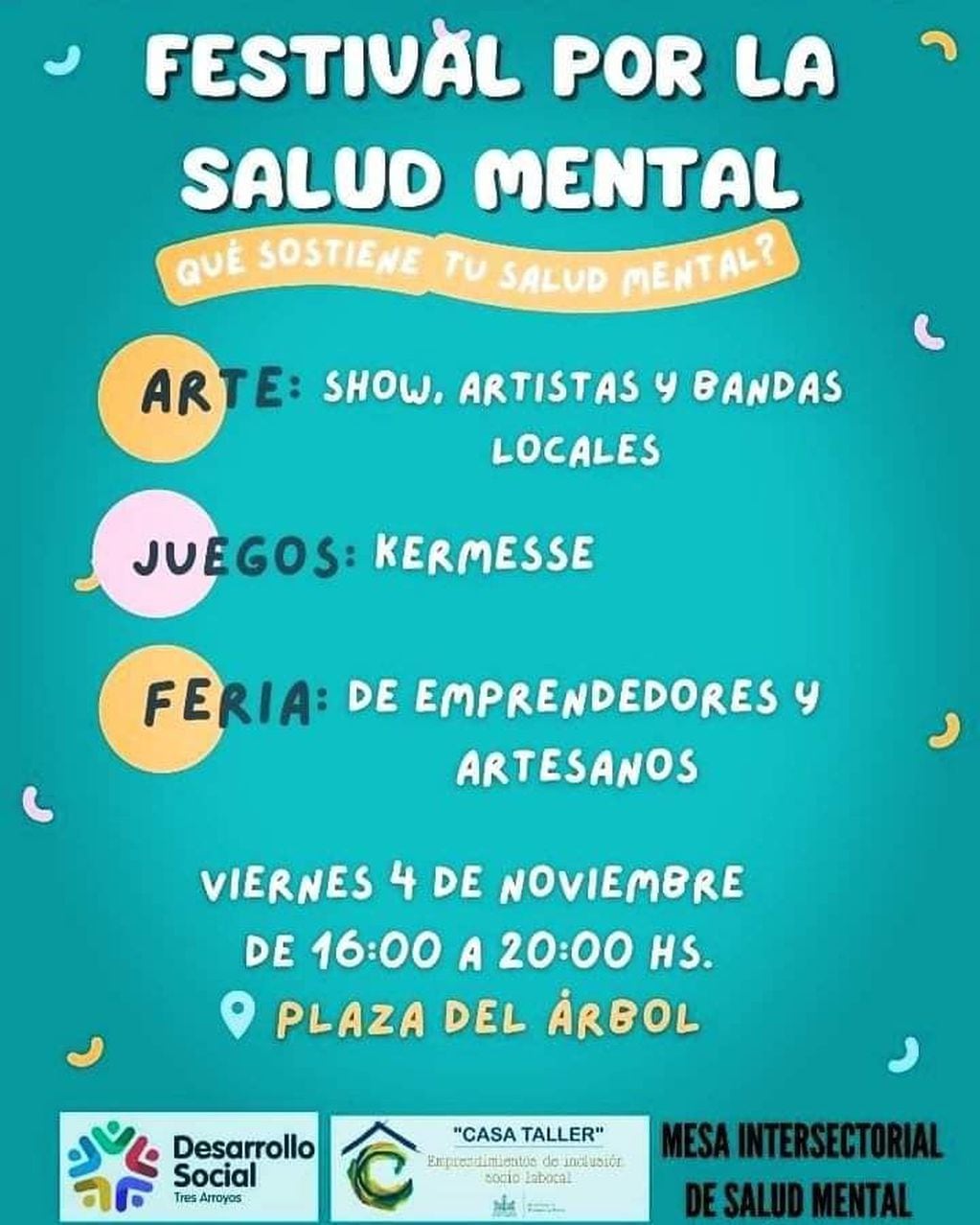 Festival por la Salud Mental del programa Casa Taller de Tres Arroyos