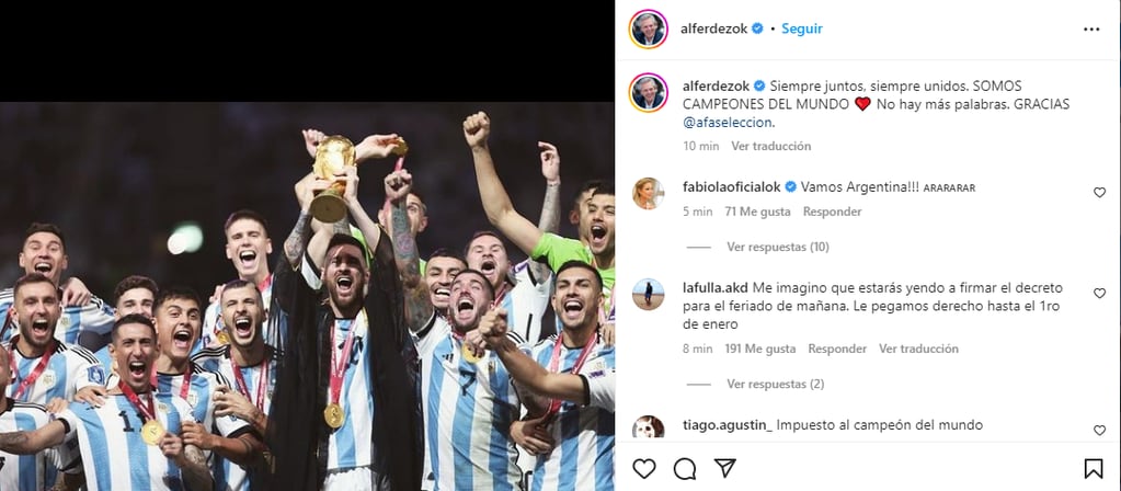 El mensaje de Alberto Fernández tras el triunfo de Argentina.