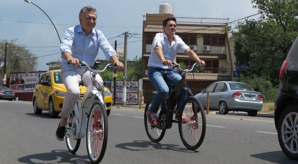 Mauricio Macri con un emprendedor cordobés.