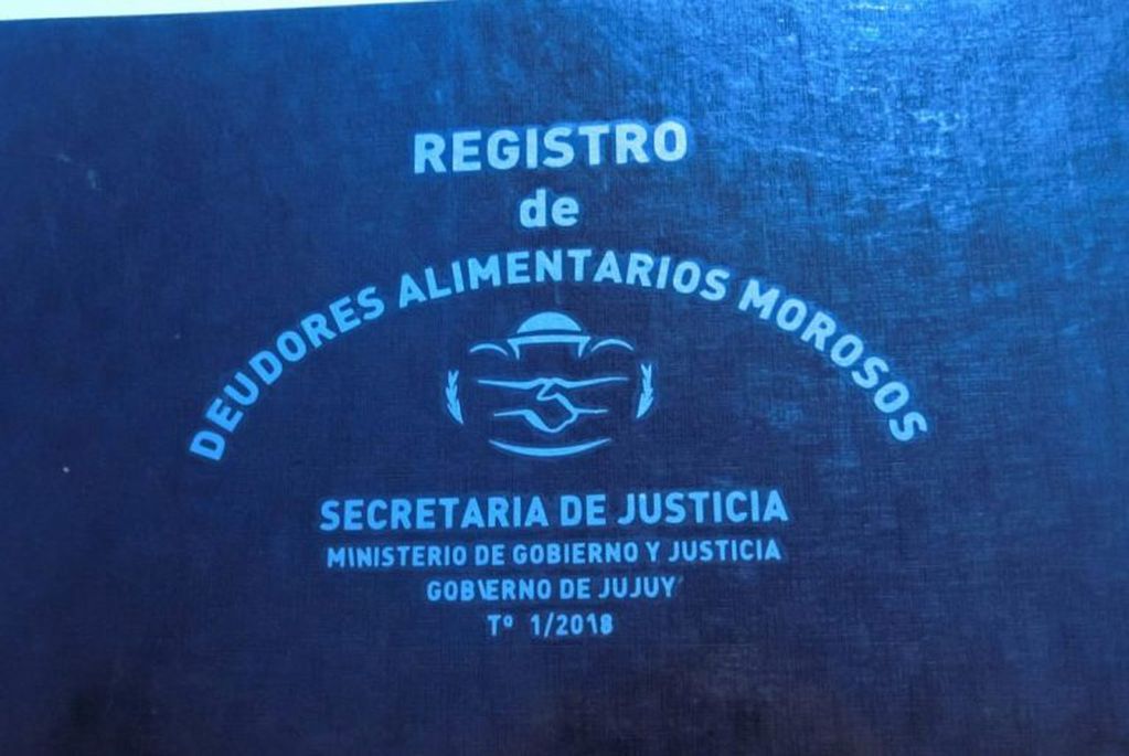 Portada del primer tomo del Registro de Deudores Alimentarios Morosos. También se asienta la información en la plataforma digital del REDAM.